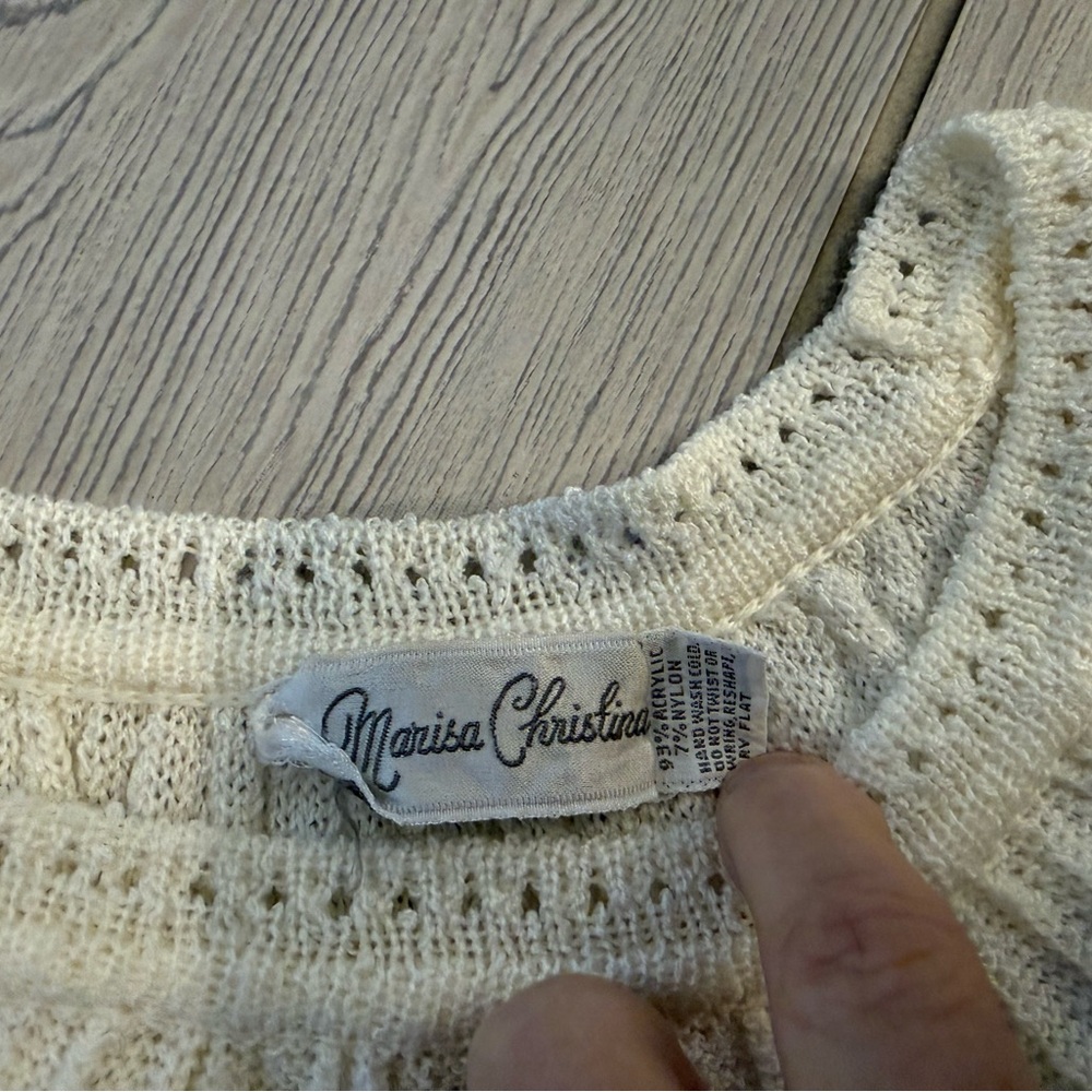 Marisa Christina Vintage Knit Puff Sleeve Sweater - Picture 6 of 10